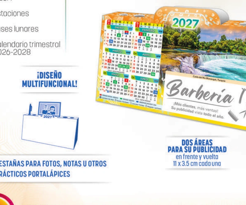 Calendario caballete, fotografía original del catálogo LEN