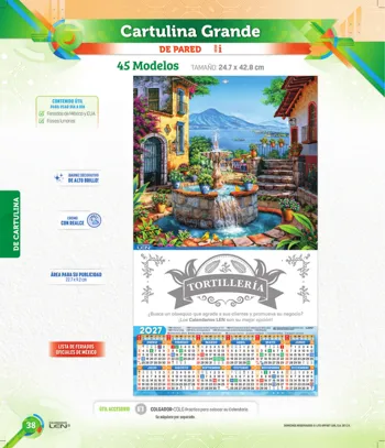 Cartulina grande y tarjeta calendario · página PDF 44