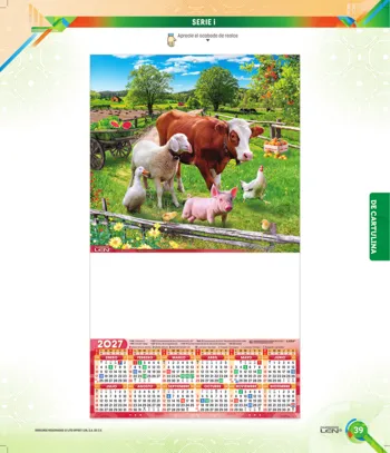 Cartulina grande y tarjeta calendario · página PDF 45