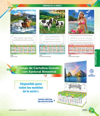 Cartulina grande y tarjeta calendario · página PDF 53