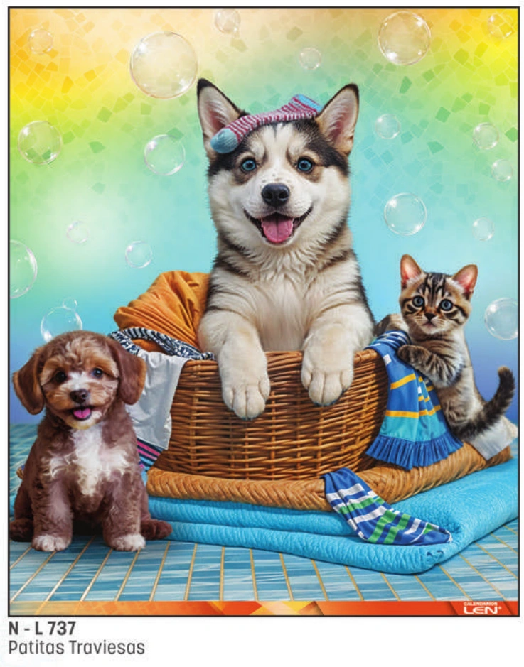 Perritos, fotografía original del catálogo LEN