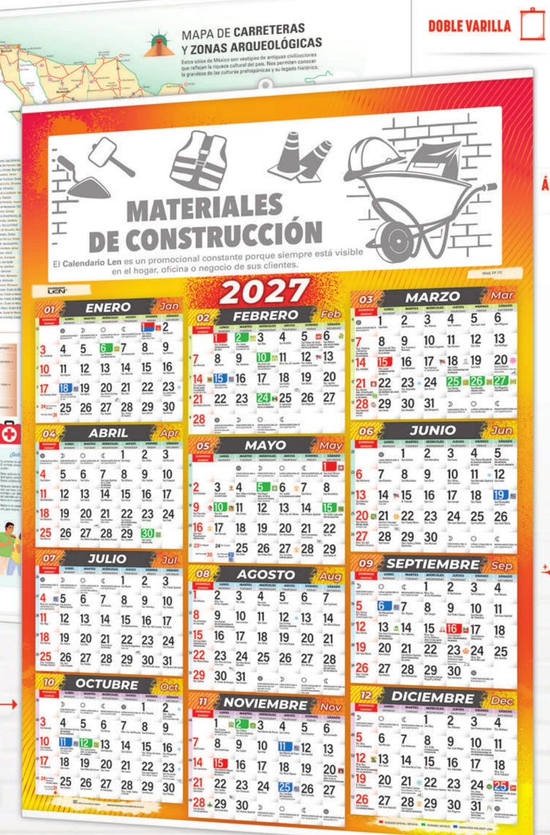 Calendario industrial Plus, fotografía original del catálogo LEN