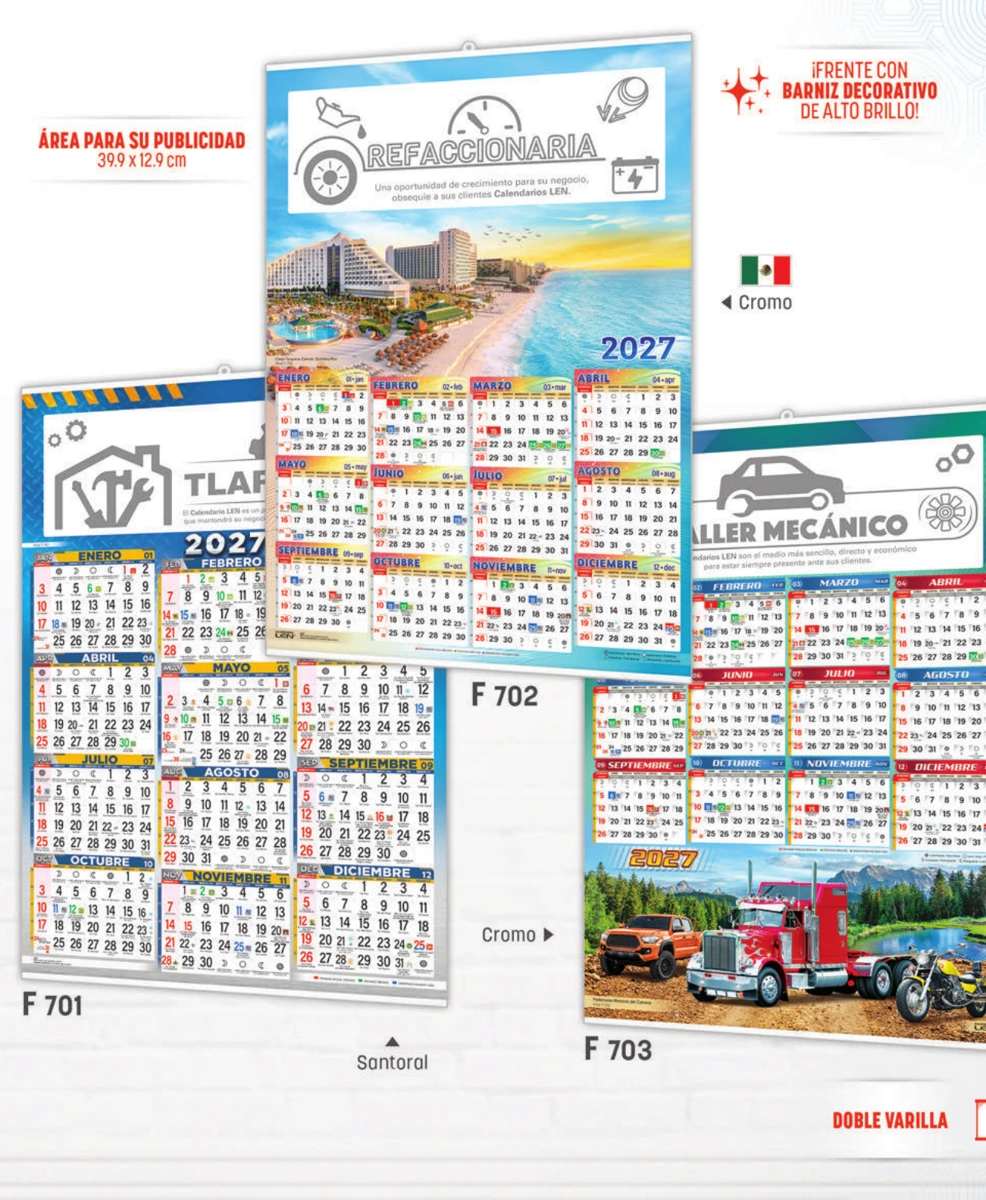 Calendario industrial, fotografía original del catálogo LEN