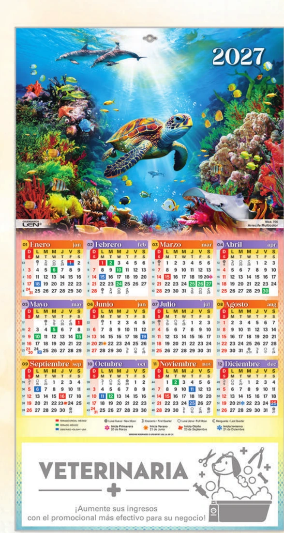 Tarjeta calendario, fotografía original del catálogo LEN
